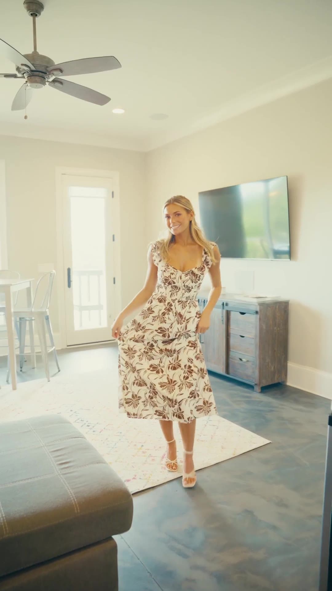Trinity touring a bright Tuscaloosa-area home.
